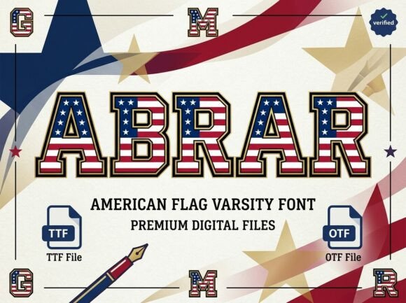 Abrar: American Flag Varsity Font for Bold Design