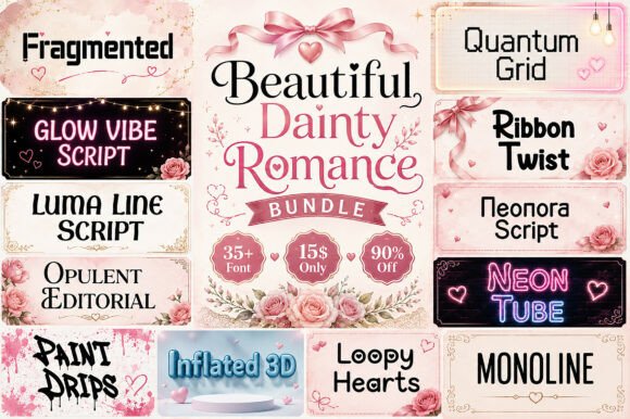 Elevating Creative Projects with the Beautiful Dainty Romance Bundle