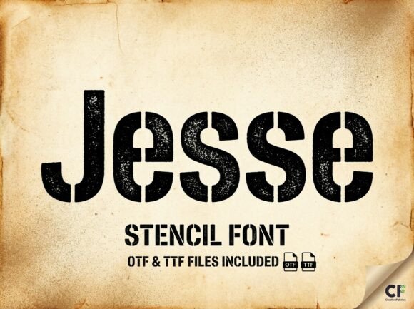 Jesse Font: Rugged Industrial Stencil Typography