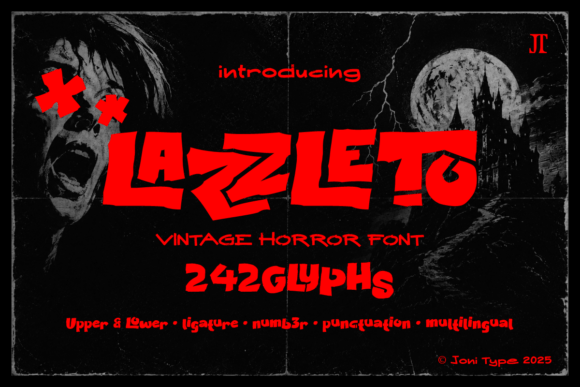 Lazzleto: Reviving Vintage Horror Typography for Modern Design