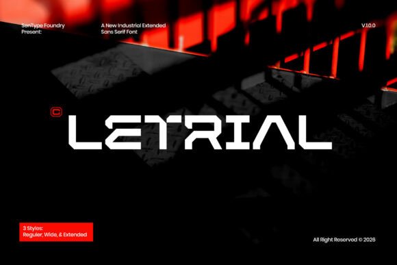 Letrial: Industrial Extended Sans Serif Font