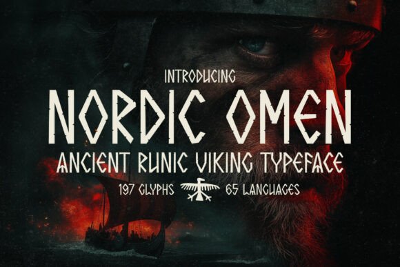 Nordic Omen: Bold Rune-Inspired Typeface Design