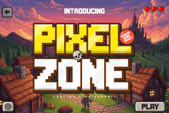 Pixel Zone: Retro Font & Game Assets