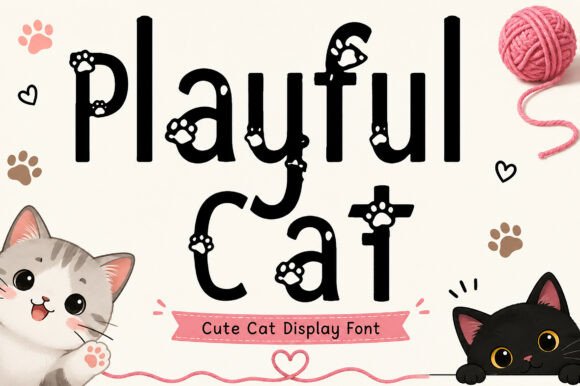Playful Cat: Elevating Pet and Children’s Designs with Whimsical Typography