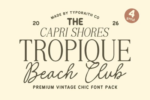 Tropique: Elevating Coastal Design with Vintage Chic Typography